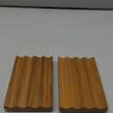 Teak Soap Dish for Shower Pack of 2 by HTB, Wood Decorative Bath Soap Holder Heightened Base Design to Keep Soap Dry in Kitchen, Bathroom, Sink, Bathtub, Wooden Soap Saver for Hand Face Shampoo Bar