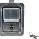 Buyers Products L3980 Single Point Rectangular Locking Slam Paddle Latch, Corrosion Resistant Stainless Steel W/ Installed Gasket, W/ 2 Keys, Truck Bed Tool Box Latch, Tack Box Latch (1 Count)