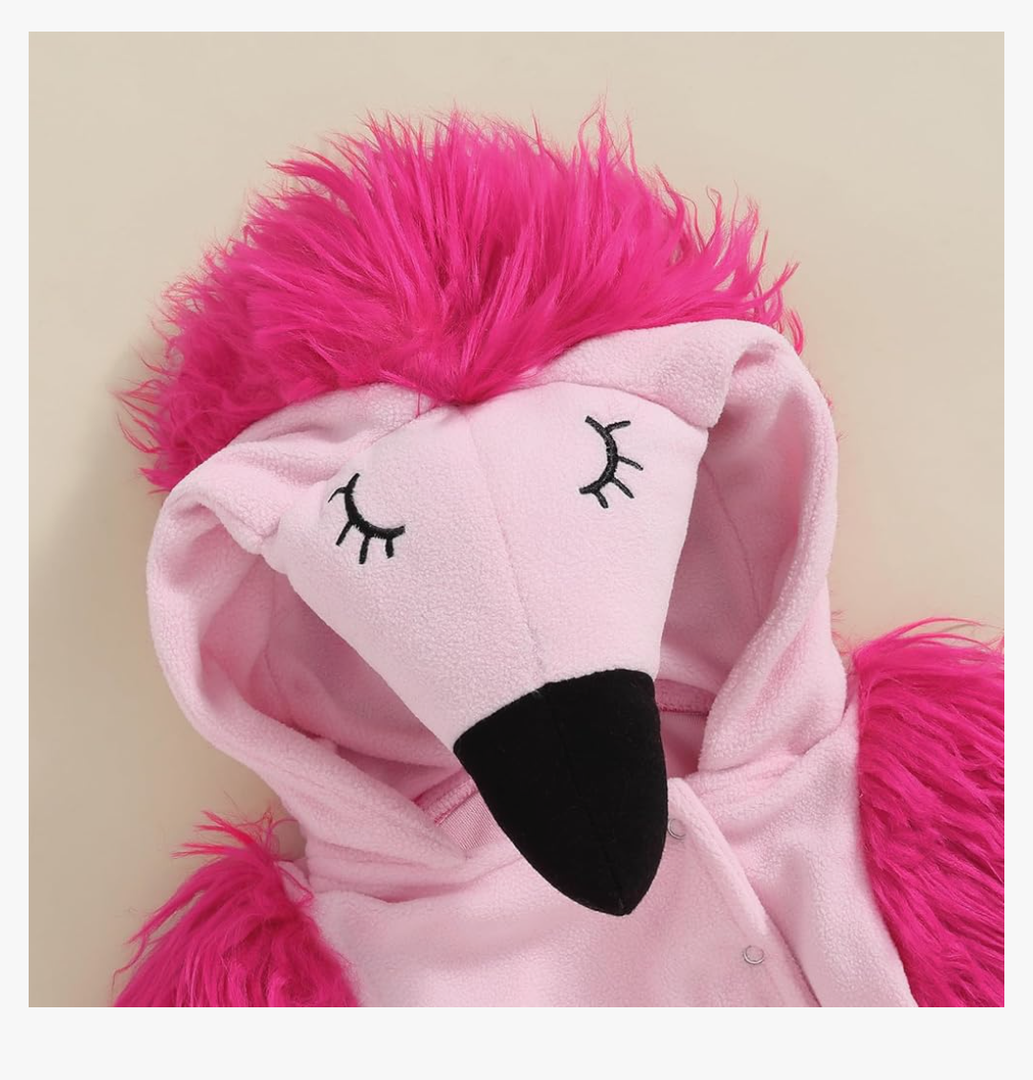 Madjtlqy Halloween Costumes Toddler Baby Boy Girl Flamingo Animal Hooded Sleeveless Romper Jumpsuit Legging Duck Outfits 80