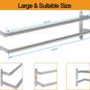 Double Towel Bar, 24Inch Towel Rack for Bathroom, Stainless Steel Double Bath Towel Bar, Wall Mounted Towel Holder, Double Towel Rod Towel Rail Hanger for Wall, Kitchen (Brush Nickel)