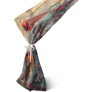 Christmas Cardinal Bird Chiffon Table Runner 27x120 Inches, Soft Sheer Dining Table Runners for Rustic Wedding Bridal Shower Tabletop Decoration