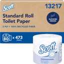 Scott Professional 100% Recycled Fiber Standard Roll Bulk Toilet Paper (13217), 2-Ply, Elevated Design, White, Individually Wrapped (80 Rolls of 473 Sheets, 37,840 Sheet Total)