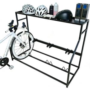 3 Bike Floor Stand, Heavy Duty Bicycle Storage Rack for Garage, Freestanding Bike Parking Station for Road Mountain Bike, Space Saving Indoor Organizer