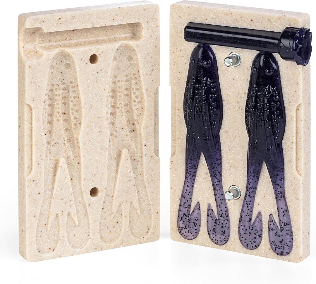 Premium Soft Plasti Mold Lure Making Injection Molds Fishing Lures 2 Cavity Zoom Horny Toad 4''