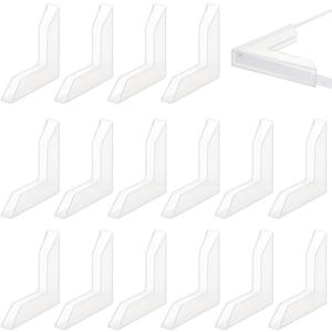 BENECREAT 50PCS L-Shaped Corner Protectors, 1.7x1.7 inch Plastic Glass Safety Guard Bumpers for Tiles, Stones and Phoalbum Corners, Slot: 6mm (Transparent)