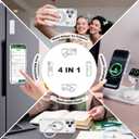 Compatible with iPhone 17 Pro Max Case with 360 Spin Magnetic Ring Stand [Compatible with Mag-Safe] Full Camera Lens Protector Plating Clear Phone Case for iPhone 17 Pro Max 6.9", Clear
