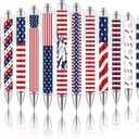 4th of July Pens American Flag Ballpoint Pen Patriotic Themed 1.0 mm Independence Day Black Ink Stars Stripes Pens Stationery for Home Office Supplies USA Souvenirs Gifts