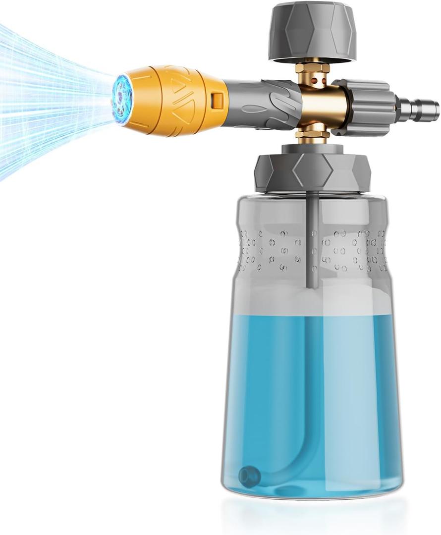 Foam Cannon for Pressure Washer, Car Wash Foam Gun Kit, Tool Daily Foam Cannon with 1/4 Inch Quick Connector, Soap Cannon for Pressure Washer, Car Foam Sprayer