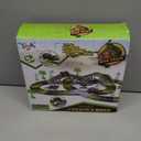 Dinosaur Toys,Create A Dinosaur World Road Race,Flexible Track Playset and 2 pcs Cool Dinosaur car for 3 4 5 6 Year & Up Old boy Girls Best Gift (Green)