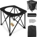 15.6'' Portable Toilet for Camping, Ultralight Foldable Camping Toilet 2-Second Setup, 350LBS Portable Potty for Adults, Compact for Camping, Hiking, RV Travel, Trucker, Fishing, Beach, Outdoor Use