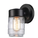Design House 502195 Jelly Jar 1 Light Indoor/Outdoor Wall Light, Black