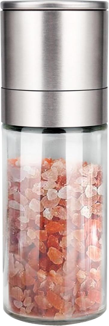Gulex® Salt Grinder Pepper Mill, Refillable, Adjustable Coarseness Black Pepper Grinder, Stainless Steel Sea Salt Shaker with Ceramic Rotor(Seasoning not included)