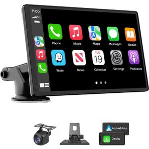 Carplay Screen for Car, 7'' Wireless CarPlay & Android Auto- Upgrade Portable Touchscreen with Bluetooth, Mirror Link, Voice Control, Hands-Free Calling Car Play Screen Stereo for All Vehicles