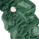 3 Pack Dark Green Cheesecloth Table Runner 35x120 Inch Long Romantic Table Runner for Wedding Bridal Shower Birthday Party Spring Easter Holiday Home Decorations Emerald Green (Dark Green, 3 Pack)