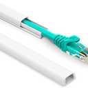 One Cord Cover Wall 153in(9X L17in), Mini Wire Hider, Self-Adhesive Wire Cover for Hiding Speaker Wire, Baby Monitor Cord - Paintable Wire Channel for Cable Concealer, W0.5in H0.3in, CMR05 White