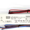 MEAN WELL LPV-60-24 60Watts 2.5Amp 24VDC C.V LED Driver Single Output Waterproof IP67 LED Power Supply Suitable for LED Strip Light Sealed Panel Mount