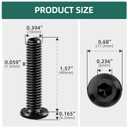 20Pcs M10-1.5 x 40mm Flat Head Socket Cap Screws Bolts 304 Stainless Steel Black Zinc Plated Furniture Bolts, Fully Threaded M10 Bolt with Hex Spanner