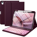 Harvopu Compatible for iPad Air 11 Inch/Air 5th 4th Generation Case with Keyboard  Folio Keyboard Cover with Pencil Holder for iPad Air 11inch M4/M3/M2 (2026/2025/2024), Air 5/Air 4 (Mulberry)