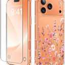GVIEWIN for iPhone 17 Pro Max Case, with Screen Protector+Full Camera Protection, [NonYellowing]Clear Floral Slim Shockproof Protective Women Phone Case for iPhone 17 Pro Max 6.9", Floratopia/Colorful