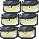 WELALO Solar Motion Lights Outdoor (6 Pack, Black)