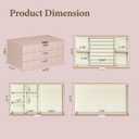 VUSIGN Jewelry Box for Women, 3 Layer Jewelry Organizer with Mirror, Jewelry Storage Case with Removable Pad, Customizable Jewelry Boxes for Rings Earrings Necklaces, Pink