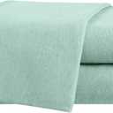 Vellux Solid Jersey Knit 4-Piece Queen Size Sheet Set - Cotton Blend - Solid Sheet Set - Ultra-Soft & Cozy T-Shirt - Bed Sheet Set - Deep Pocket - Easy Care - Grey Sheet Set (Queen, Sage)