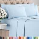 King 6 Piece Sheet Set - Comfy Breathable & Cooling - Ultra-Soft Hotel Luxury Bedding Set with 8-16 Inch Deep Pockets - 1 Flat & 1 Fitted Sheet & 4 Pillowcases - Wrinkle Free & Easy Care - Baby Blue