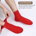 Men's Red Socks Crew Sports Casual Calf Socks, New Year Socks,Size 6-10 or 11-14,Red Embroidery (Fu) (6 Prs)