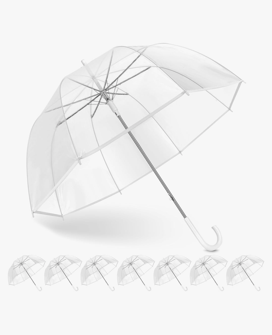 Clear Bubble Umbrella Wedding, High-Visibility Transparent Rain Umbrellas Bulk, Windproof Large Clear Umbrella, Firm and Durable, Dome Umbrellas for Wedding Bride Groom Photography Golf Outdoor