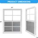 NeatiEase 2 Pack Shed Window, 24" x 36" Flush Mount Window with Tempered Glass and Fiberglass Screen for Shed, Chicken Coop, Playhouse, Household, Garage