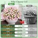 Yastouay Artificial Flowers for Outdoors, 26 Bundles Fake Outdoor Flowers, UV Resistant Artificial Plants & Flowers for Decoration, Pink Realistic Morning Glory for Outdoor Porch Garden Decoration