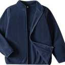 Toddler Fleece Jacket Kids Lightweight Outerwear Boys Girls Long Sleeve Fall Spring Coat 2-12 Years (5T, Navy)