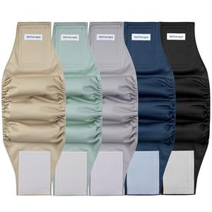 Vettisnaps 5 Pack Dog Diapers Male Reusable Belly Bands Washable for Medium Male Dogs, High Absorbency for Puppy & Doggy, Size M