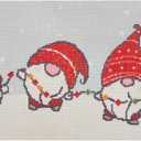 Howie's Needlepoint Christmas Needlepoint Kits, 18CT Printed Embroidery Pattern Starter Kits, Stamped Patterns Canvas Kits(Christams Gnomes,6x11inch)