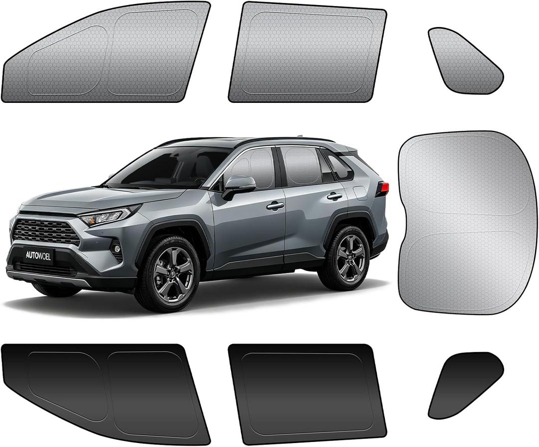 Custom Fit Toyota RAV4 Side Window Sun Shade 1996-2021, Rear Blackout 7PCS