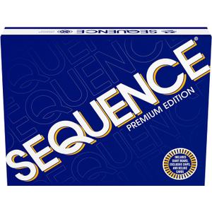 Sequence Premium Edition - Stunning Set with Giant Board (20.25 x 26.25 inches), Exclusive Chips and Deluxe Cards by Goliath, Blue, for Ages 7+