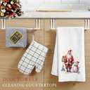 Snowman Bathroom Hand Towels Santa Dishes Towels for Kitchen, Xmas Towels Snowman Tea Towel Christmas Decor for Kitchen Bathroom Gifts for Women Mom 16x24 in