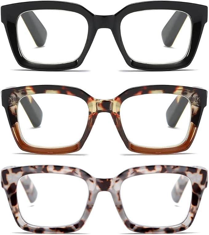 Readers for Women Oprah Style Square Reading Glasses +2.00 with Spring Hinge Blue Light Blocking for Men Ladies
500+ bought in past month