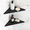 Corner Shower Shelves, 10 Recessed Tile Shower Shelf, 304 Stainless Steel Grout in Corner Tile Shower Shelves, No Drilling, Matte Black, Pack of 2