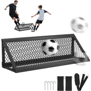Soccer Rebounder Board, 2-in-1 Soccer Wall with 2 Rebound Angles, Soccer Training Equipment for for Team & Solo Passing Practice Bounce Back Training