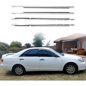 4PCS Outside Front Rear Chrome Weatherstrip Window Moulding Trim Seal Belt Fit for Toyota Camry 2002-2006 Replace 75710-33080 75720-33080 75730-33080 75740-33080