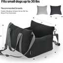 Amazon Basics Dog Car Seat, Pet Booster for Small-Medium Dogs with Leash & Washable Cover, Black