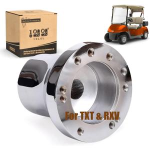 10L0L Golf Cart Steering Wheel Adapter Fits Golf cart EZGO TXT&RXV 5-6 Holes Golf Cart Steering Wheel -Silver