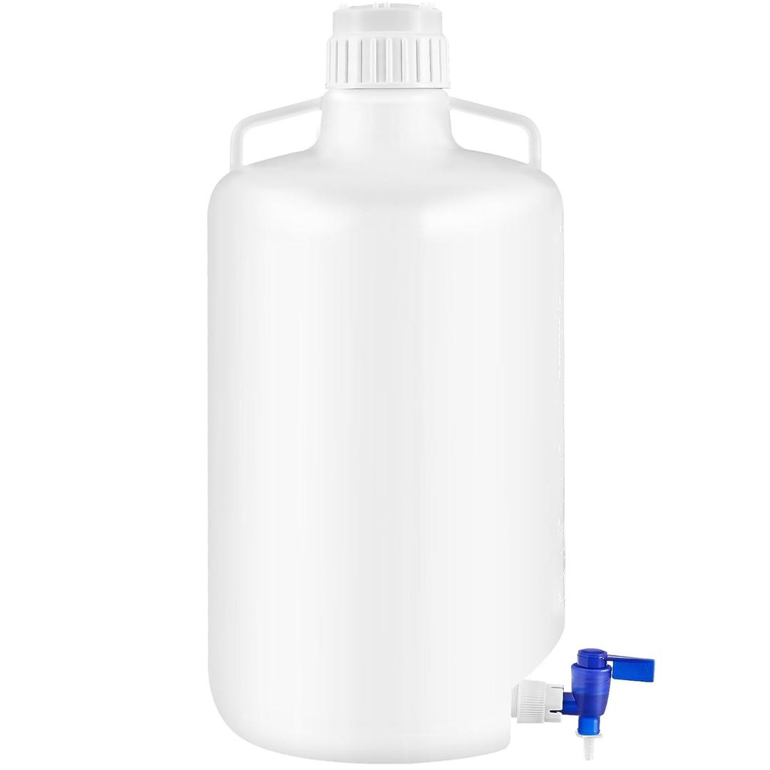 Maxdot 1 Pcs 5.3 Gallon Plastic Liquid Dispenser Carboy with Spigot Leak-Proof, Durable HDPE, 20l Reusable Liquid Storage Solution for Lab, Pharmaceutical, Chemical Resistant, and Industrial Use