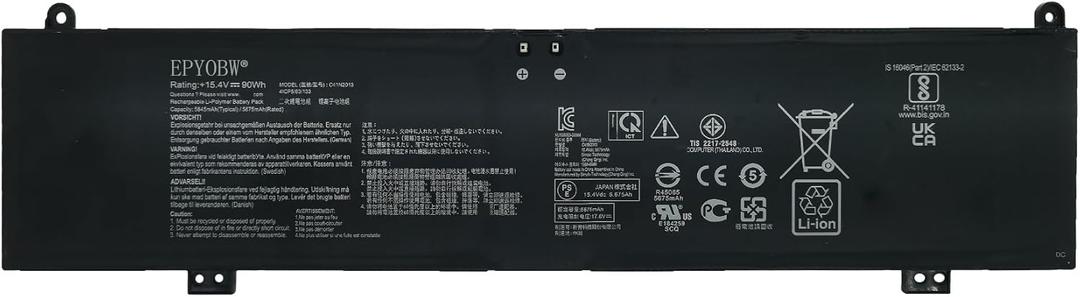 C41N2013-1 Battery 90Wh Compatible with ASUS ROG Strix Scar 15 G533 17 G733 / ROG Strix G15 G513 G17 G713 / ROG Zephyrus M16 GU603 G15 GA503 S17 GX703 / TUF Gaming F15 FX507 A17 Series C41N2013