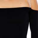 Forever 21 Women's Asymmetrical Sweater-Knit Crop Top (Black, XS)
