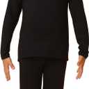 HODOSPORTS Boys Thermal Underwear Set Kids Winter Base Layer Fleece Lined Compression Shirt Pant (Large, Black)