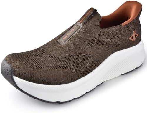 JACKSHIBO Mens Slip in Free up Hands Shoes Wide Toe Box Arch Support Orthopedic Walking Sneakers Cushioned Thick Zero Drop Sole Metatarsal Pads (size 46.5)