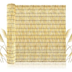ZNCMRR Reed Fencing Rolls Natural Bamboo Fence 4 Feet High Privacy Screen Curtains Fence for Balcony Patio Garden Backyard Shades Outdoor 4FT X 16.4FT Yellow
