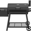 Oklahoma Joes Laredo Series 1100 Offset Charcoal Smoker and Grill with 1100 sq. in. Cooking Area in Black
